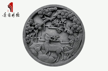 唐语影壁照壁圆形挂件配饰 高浮雕