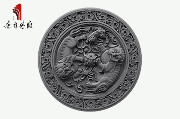唐语砖雕 影壁照壁圆形挂件配饰 高浮雕少师太保砖雕TY-ZJ900-1