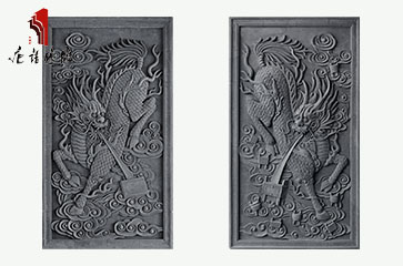 砖雕厂家 照壁 影壁 麒麟TY-SC1210-1 古建砖雕