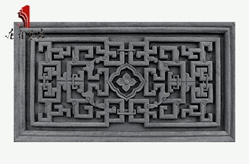 唐语砖雕 影壁照壁长方形挂件配饰 高浮雕回字龙花格TY-HC1100-1