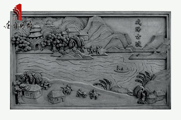 唐语高浮雕 关中八景之咸阳古渡砖雕TY-HC1800-2