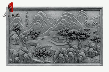 唐语砖雕 高浮雕 关中八景之太白积雪砖雕TY-HC1800-7