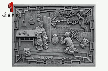 唐语高浮雕二十四孝文化街景之啮指痛心砖雕TY-HC1200-6