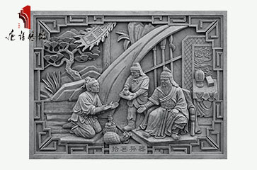 唐语砖雕 高浮雕 二十四孝文化街景之拾葚异器TY-HC1200-7