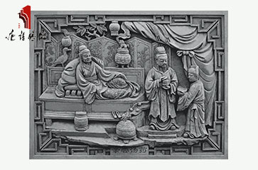 唐语砖雕 高浮雕 二十四孝文化街景之亲尝汤药TY-HC1200-8