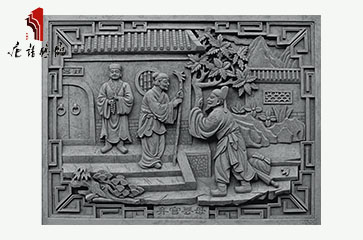 唐语砖雕 高浮雕 二十四孝文化街景之弃官寻母TY-HC1200-9