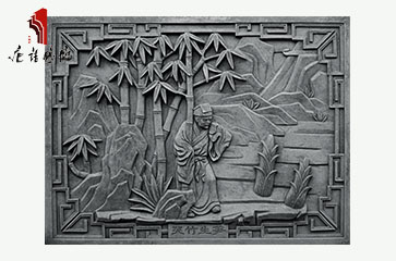 唐语砖雕 高浮雕 二十四孝文化街景之哭竹生笋TY-HC1200-12