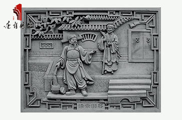 唐语砖雕 高浮雕 二十四孝文化街景之涤亲溺器砖雕TY-HC1200-14