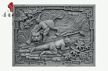 唐语高浮雕 二十四孝文化街景之扼虎救父砖雕TY-HC1200-15