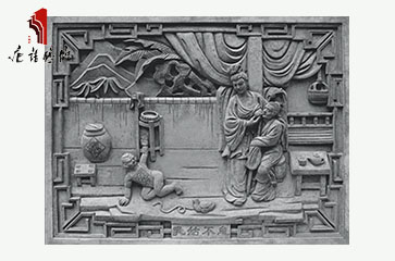 唐语砖雕 高浮雕 二十四孝文化街景之乳姑不怠TY-HC1200-18