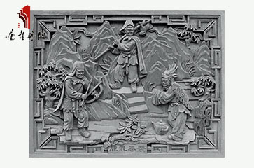 唐语砖雕 高浮雕 二十四孝文化街景之鹿乳奉亲TY-HC1200-20