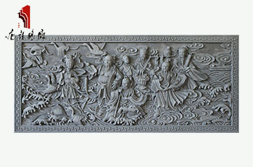 八仙过海TY-HC2060-1 园林景观墙砖雕挂件砖雕 抗冻耐腐