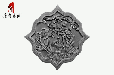 唐语花边形状荷花砖雕TY-YX1400-1
