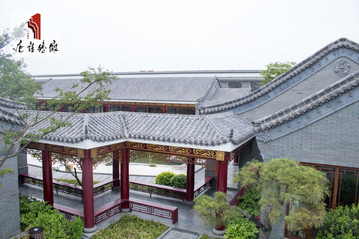唐语仿古砖雕古建筑环廊