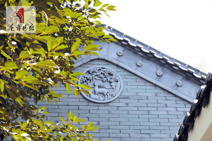 唐语山花砖雕松鹿图