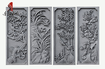 唐语新品梅兰竹菊砖雕浮雕古建室内壁画装饰TY-SC550-1