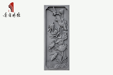 唐语新品荷花砖雕背景墙影壁挂件庭院装饰壁画TY-SC550-2