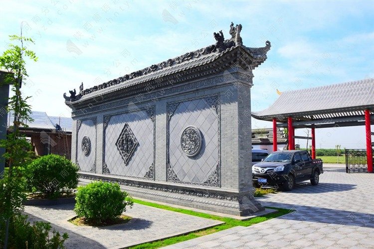 景观影壁墙砖雕案例