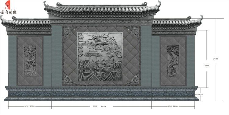影壁照壁墙尺寸砖雕的装饰